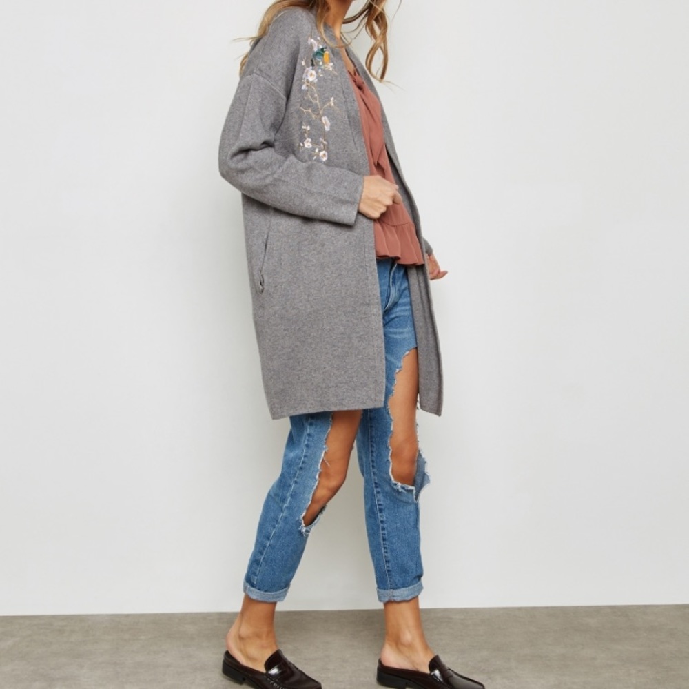 Floral Detail longline Cardigan